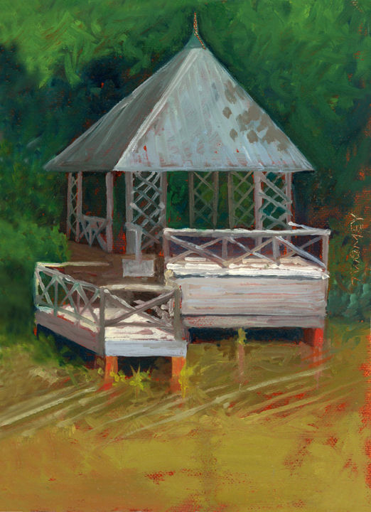 Painting titled "Biltmore Boat House" by Catherine Twomey, Original Artwork, Oil