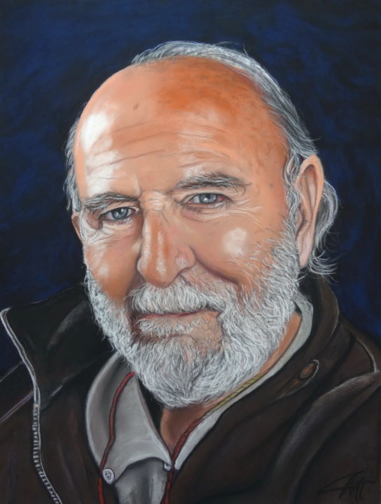 Peinture intitulée "Jean-Pierre MARIELLE" par Catherine Wernette, Œuvre d'art originale, Pastel