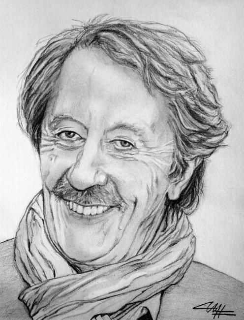 Painting titled "Jean ROCHEFORT" by Catherine Wernette, Original Artwork, Oil
