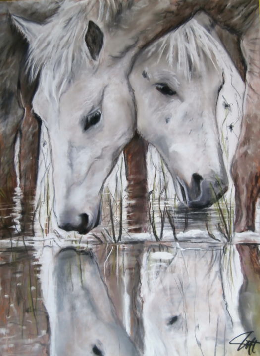 Tekening getiteld "HORSES" door Catherine Wernette, Origineel Kunstwerk, Anders