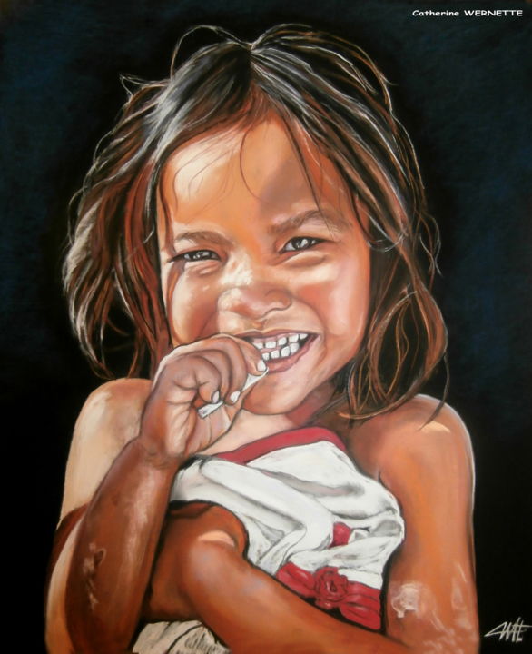 Drawing titled "CANNELLE, humour fi…" by Catherine Wernette, Original Artwork, Pastel