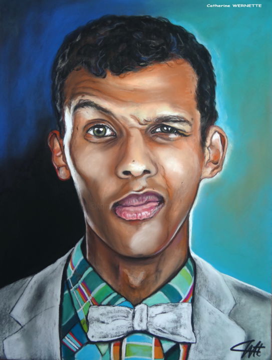 Drawing titled "STROMAE" by Catherine Wernette, Original Artwork,...