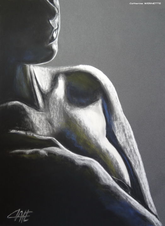 Tekening getiteld "SERENITE" door Catherine Wernette, Origineel Kunstwerk, Pastel