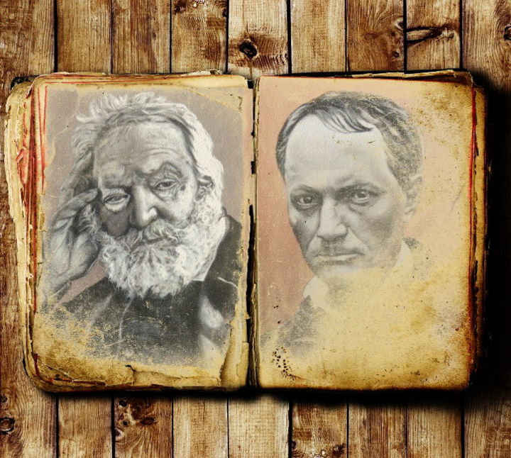 Digital Arts titled "HUGO et BAUDELAIRE" by Catherine Wernette, Original Artwork, Photo Montage