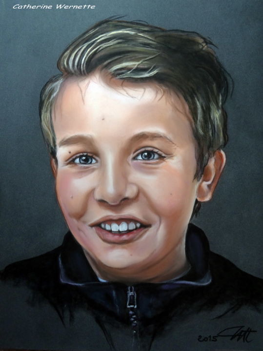 Drawing titled "ROMAIN" by Catherine Wernette, Original Artwork, Pastel