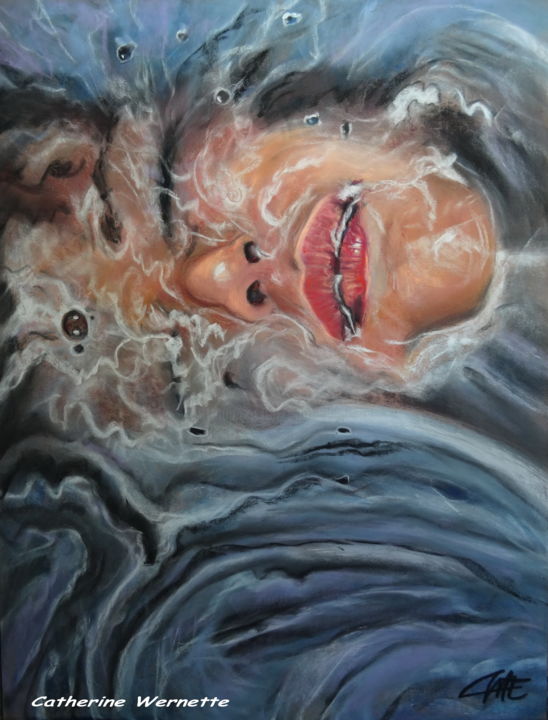 Drawing titled "IMMERSION" by Catherine Wernette, Original Artwork, Pastel