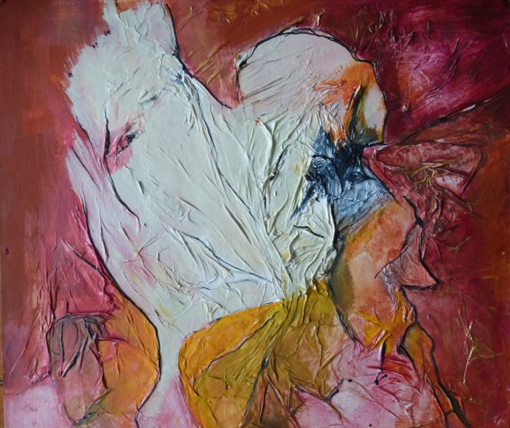 Painting titled "Série Bestiaire hum…" by Cathlal, Original Artwork, Acrylic