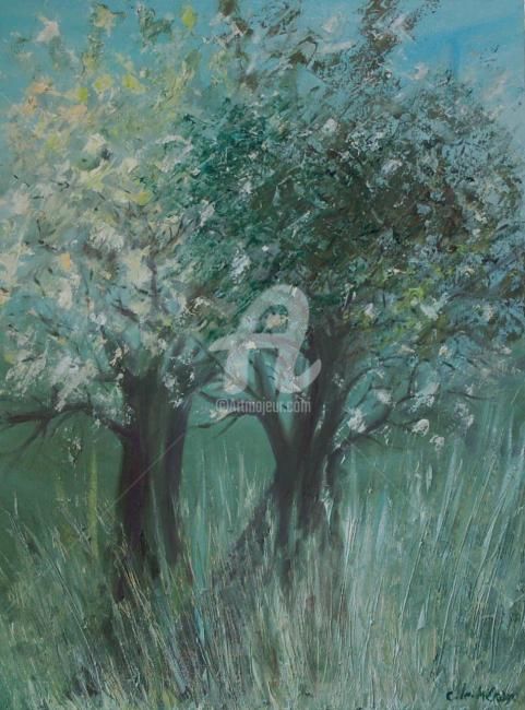 Painting titled "Douceur de printemps" by Catherine Etraves Le-Heran, Original Artwork