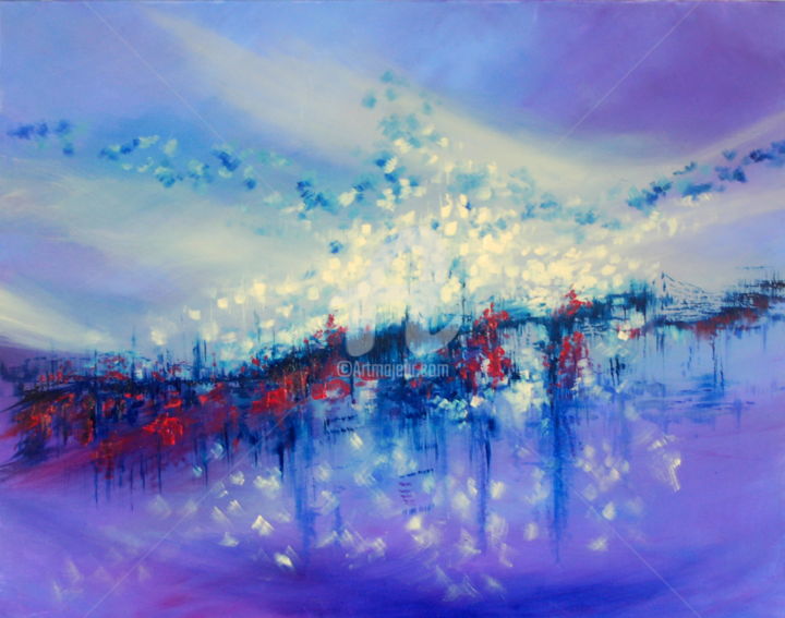 Painting titled "crescendo-huile-100…" by Catherine Etraves Le-Heran, Original Artwork, Oil
