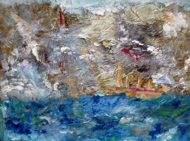 Peinture intitulée "Avis de tempête" par Catherine Fournier, Œuvre d'art originale, Acrylique