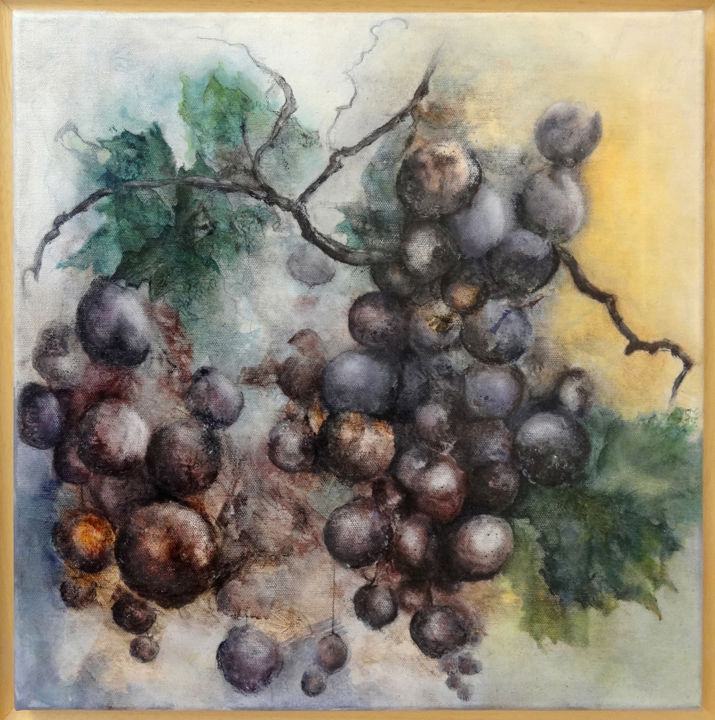 Peinture intitulée "raisin-1.jpg" par Bergerot-Jones Catherine, Œuvre d'art originale, Huile