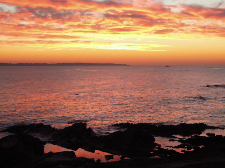 Fotografia intitulada "COUCHER DE SOLEIL" por Cathou-Bazec, Obras de arte originais