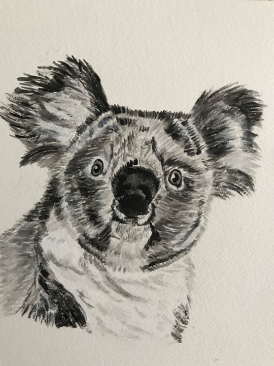 Painting titled "KOALA" by Cathou-Bazec, Original Artwork, Acrylic