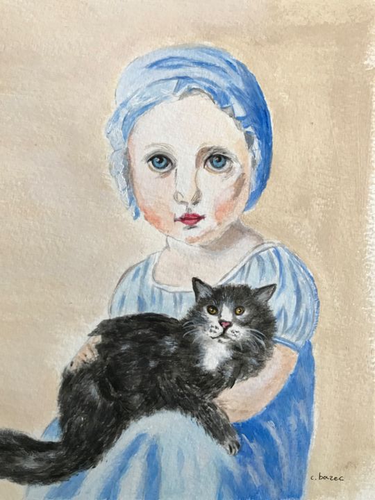 La Jeune Fille Et Son Chat Peinture Par Cathou Bazec Artmajeur La Jeune Fille Et Son Chat Peinture Par Cathou Bazec Artmajeur