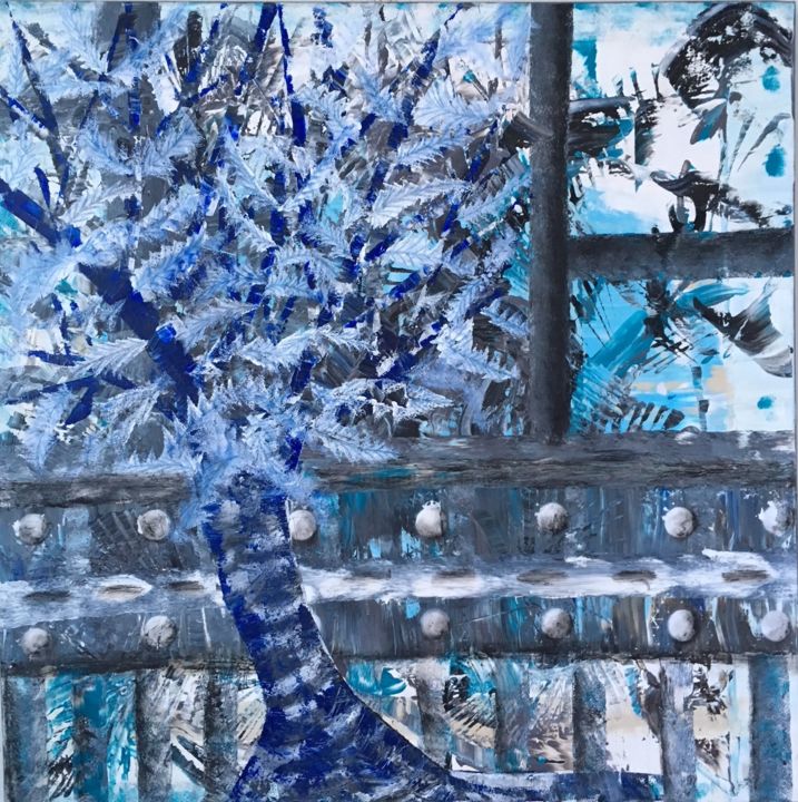 Painting titled "Blue Winter" by C.A.T.H.O.U, Original Artwork