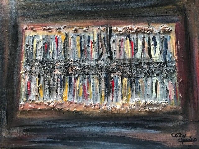 Painting titled "Nos ancêtres" by Cathy Claudio, Original Artwork, Acrylic