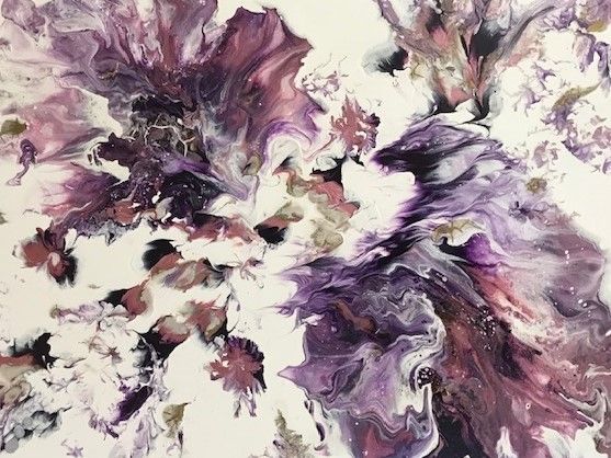 Painting titled "Iris" by Cathy Claudio, Original Artwork, Acrylic