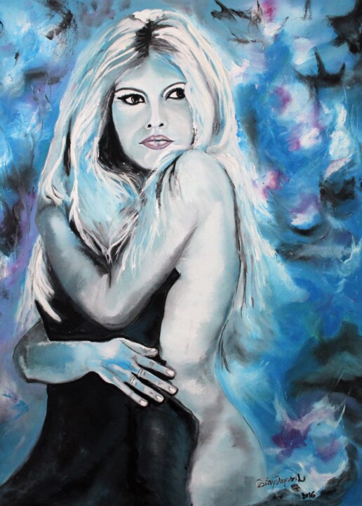 Картина под названием "Brigitte" - Cathy Dapvril (CDL), Подлинное произведение искусства, Масло