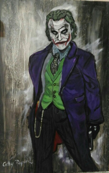 Painting titled "Le Joker" by Cathy Dapvril (CDL), Original Artwork, Acrylic