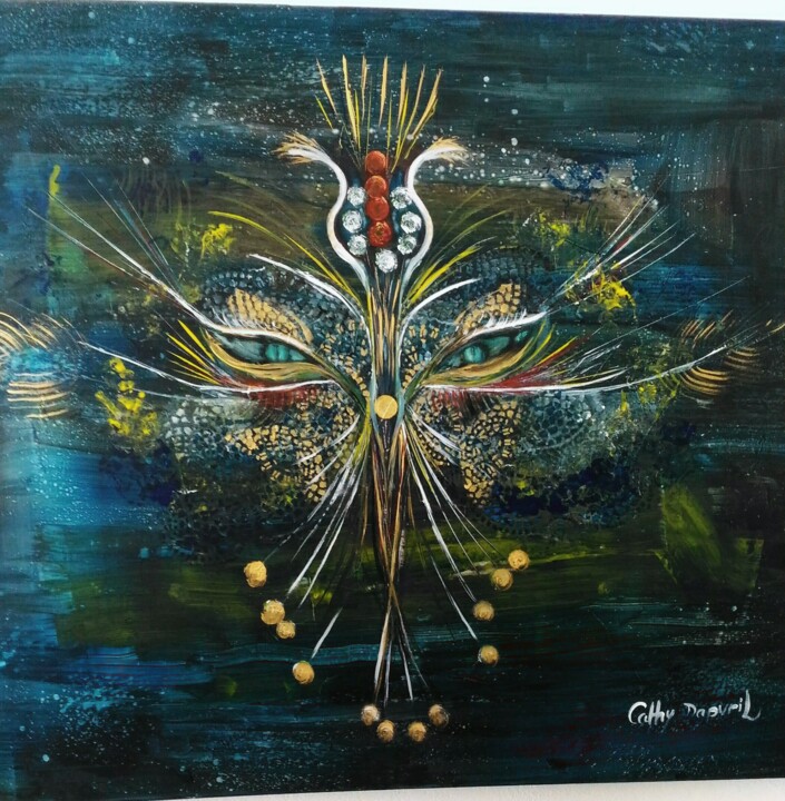 Painting titled "mystère" by Cathy Dapvril (CDL), Original Artwork, Acrylic