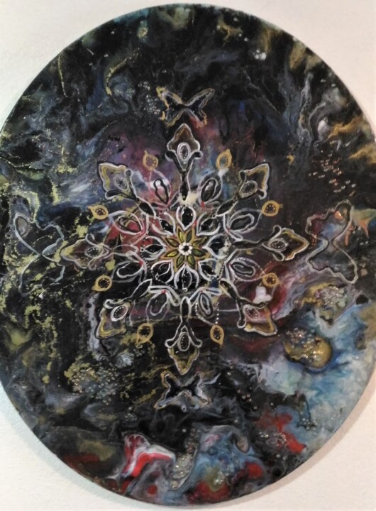 Painting titled "ESPACE2" by Cathy Dapvril (CDL), Original Artwork, Resin
