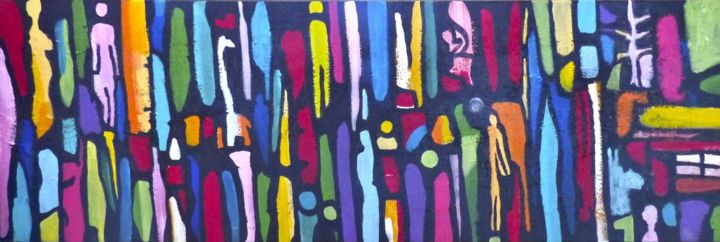 Painting titled "La vie des autres" by Cathy Guerrier-D., Original Artwork, Acrylic