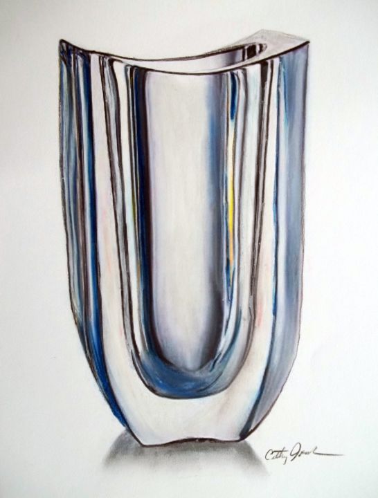 Peinture intitulée "Crystal Vase 3" par Cathy Jourdan, Œuvre d'art originale, Huile