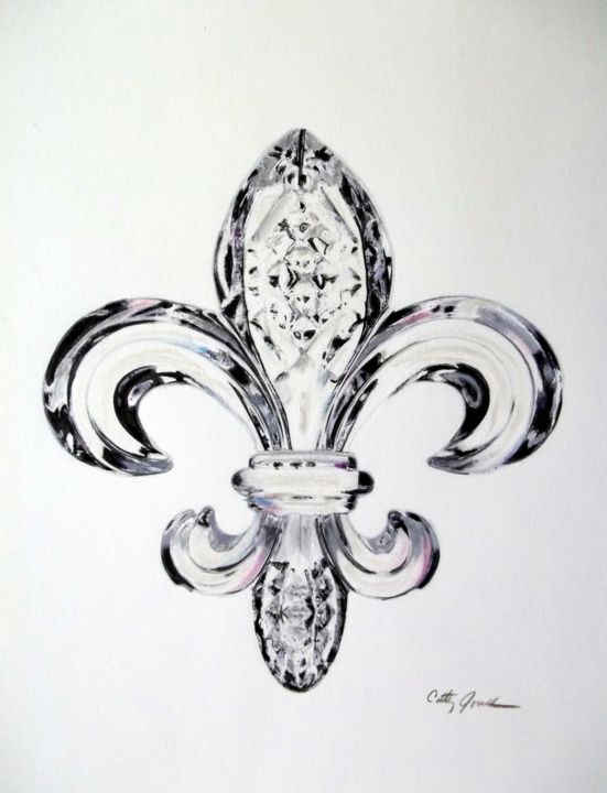 绘画 标题为“Crystal Fleur De Lis” 由Cathy Jourdan, 原创艺术品