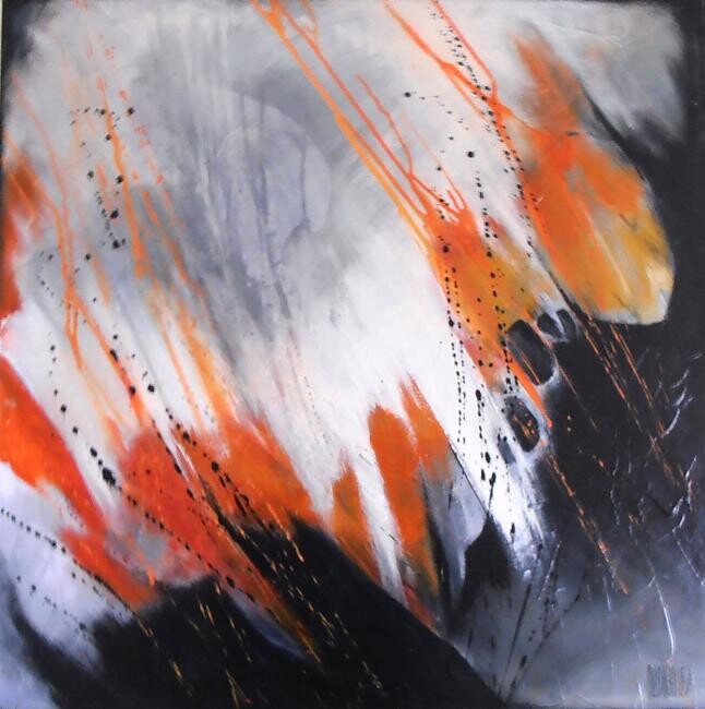 Schilderij getiteld "ERUPTION" door Cathy Rodriguez, Origineel Kunstwerk