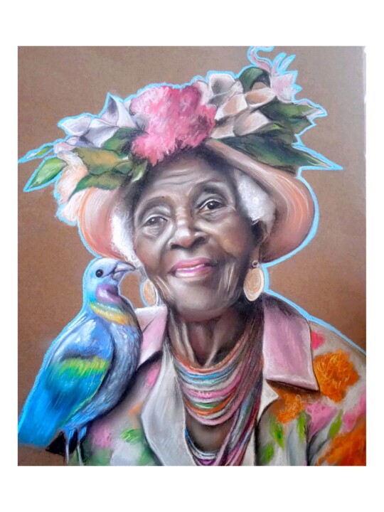 Drawing titled "color mama 2" by Cathy, Original Artwork, Pastel