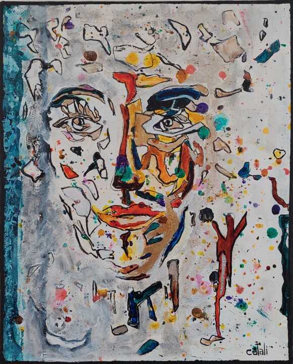 Картина под названием "Ella" - Catali, Подлинное произведение искусства, Чернила Установлен на Деревянная рама для носилок