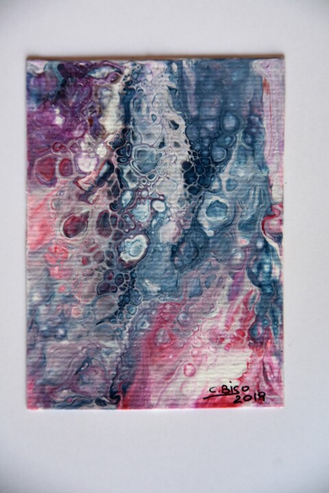 Painting titled "Arte fluida in rosa" by Catia Biso, Original Artwork, Acrylic