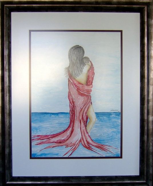 Painting titled "Ternura" by Catia Rodrigues, Original Artwork, Watercolor