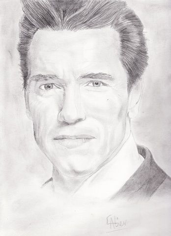 Dessin intitulée "Arnold Schwarzenegg…" par Catien, Œuvre d'art originale, Autre