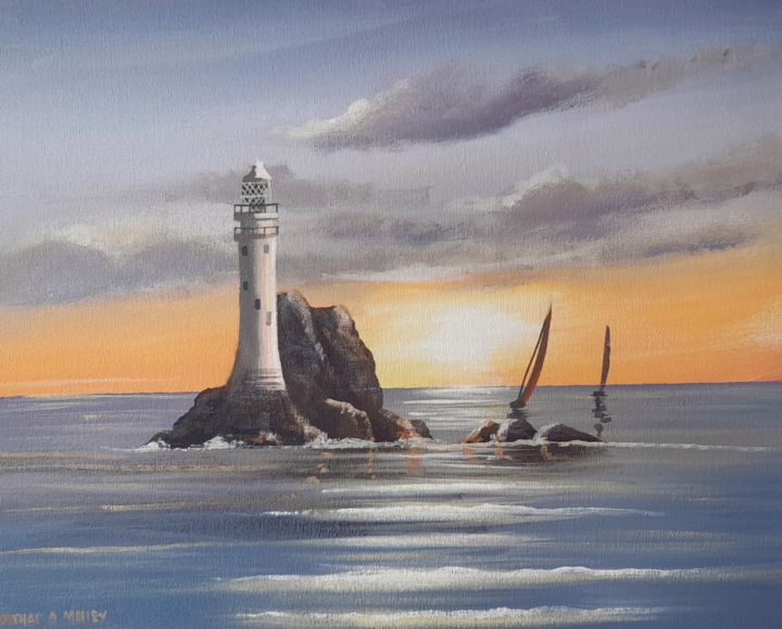 Painting titled "Fastnet waves" by Cathal O Malley, Original Art, Acrylic