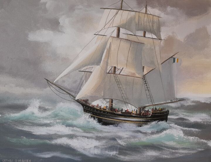 Painting titled "Sea voyage" by Cathal O Malley, Original Artwork, Acrylic