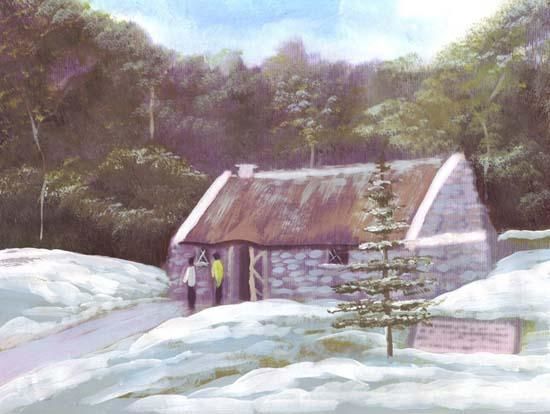 Painting titled "christmas in connem…" by Cathal O Malley, Original Artwork