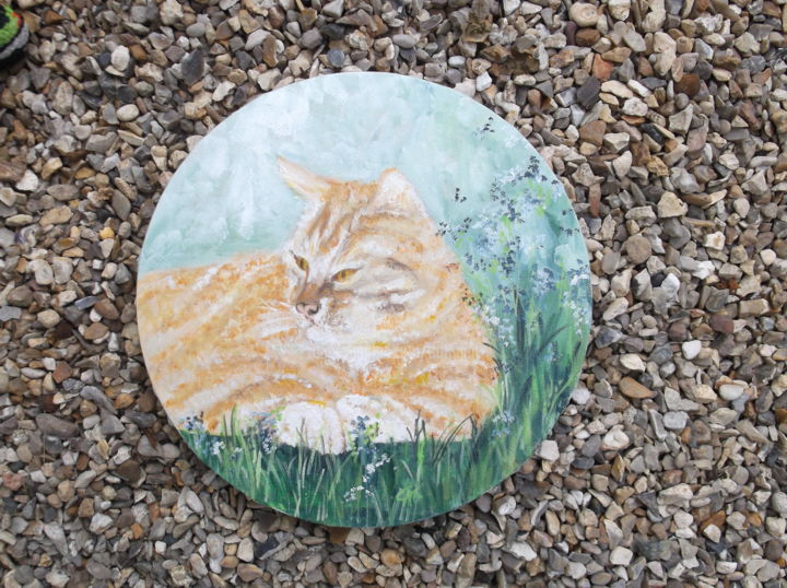 제목이 "pimousse le chat d…"인 미술작품 Catherine Cabé (CAT.)로, 원작, 기름