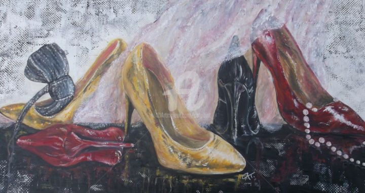 Painting titled "DRESSING" by Catherine Cabé (CAT.), Original Artwork, Oil