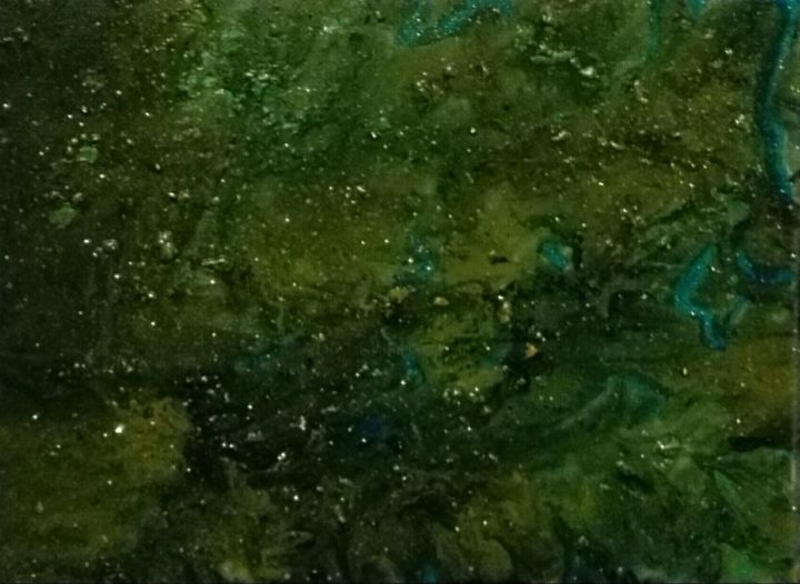 Painting titled "Green Universe" by Brigitte Schäfer, Original Artwork, Acrylic