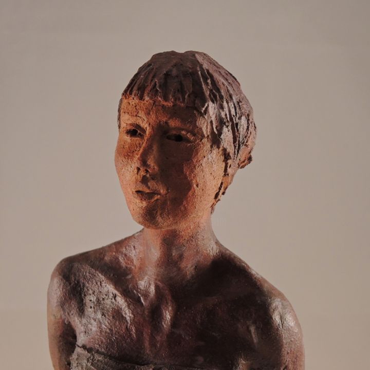 Sculpture intitulée "Sculpture : La jeun…" par Catherine Zivi, Œuvre d'art originale, Céramique