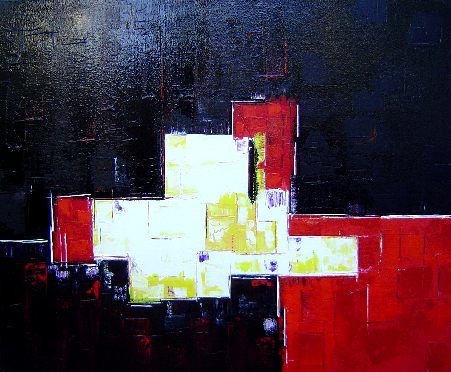 Peinture intitulée "Rouge saint" par Gérard Cavazza, Œuvre d'art originale, Huile