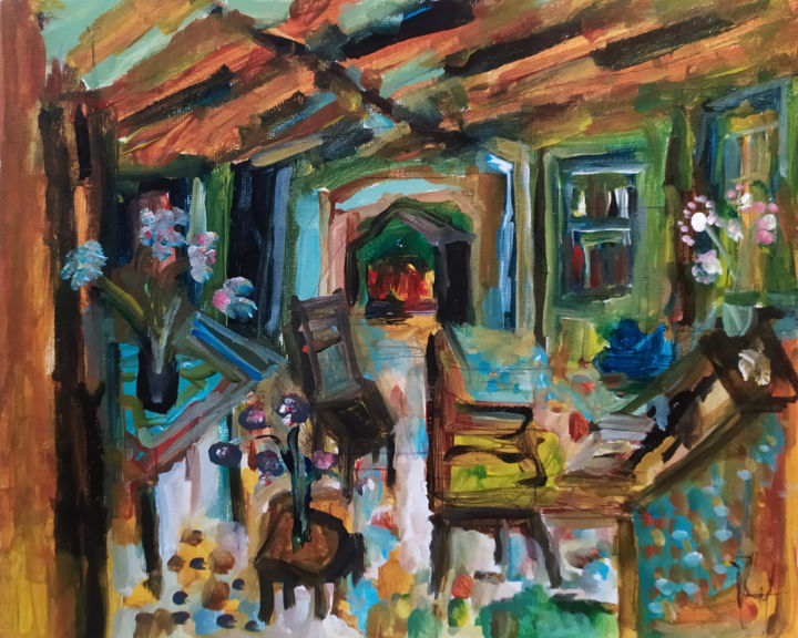 Le Bureau Painting By Muriel Cayet Artmajeur