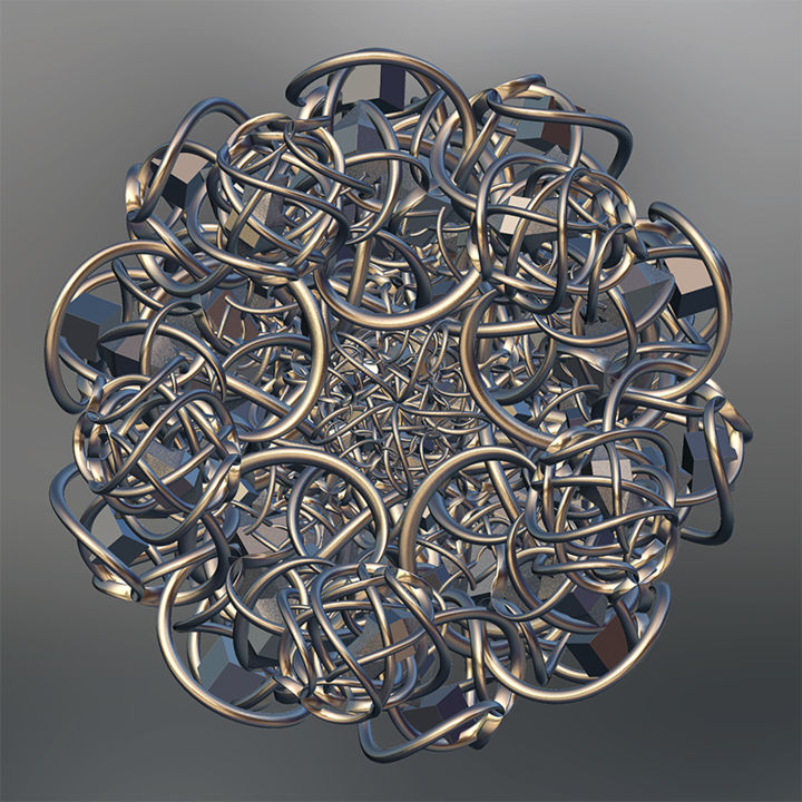 Digitale Kunst getiteld "Flocon Cristallogra…" door Yves Molina, Origineel Kunstwerk, Digitaal Schilderwerk