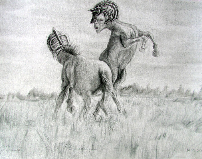 Drawing titled "A Dança" by Cazé Araújo, Original Artwork, Pencil