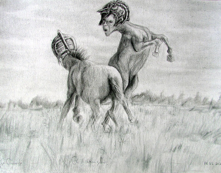 Dessin intitulée "A Dança" par Cazé Araújo, Œuvre d'art originale, Crayon