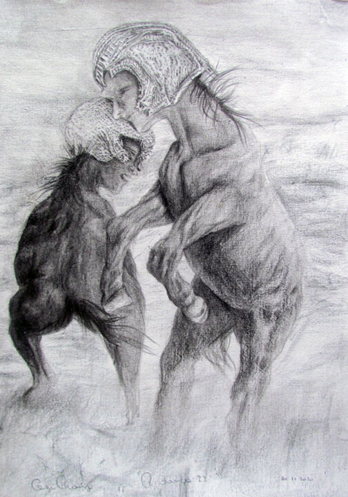 Drawing titled "A Dança II" by Cazé Araújo, Original Artwork, Pencil