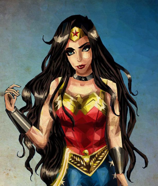 Arte digital titulada "Wonder Woman low po…" por Florence Cazier, Obra de arte original, Pintura Digital