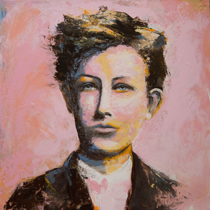 Painting titled "Rimbaud" by Cbaud, Original Artwork, Acrylic Mounted on Wood Stretcher frame