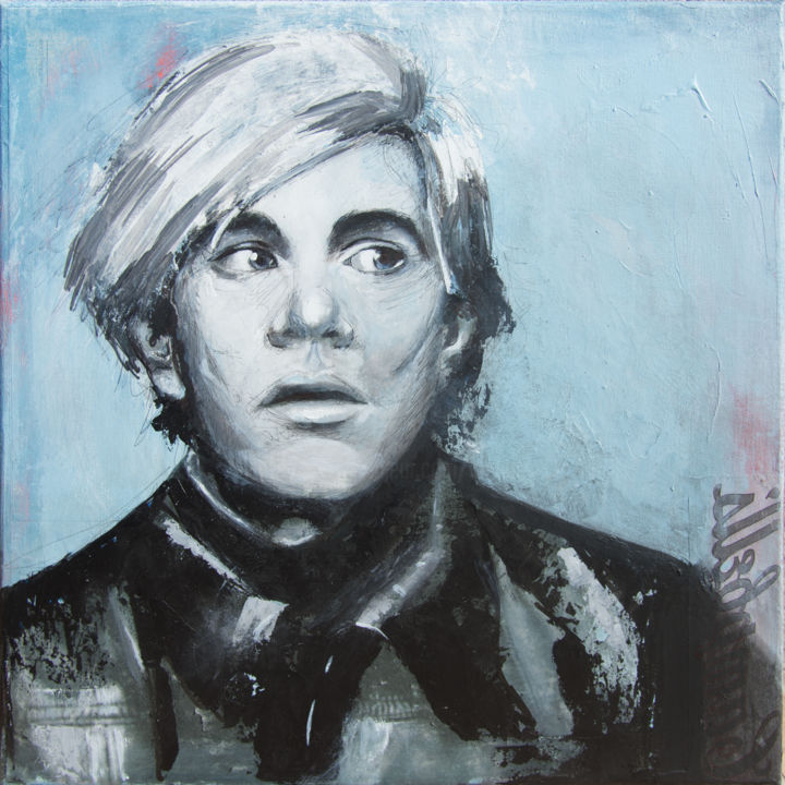 제목이 "Andy Warhol"인 미술작품 Cbaud로, 원작, 아크릴 나무 들것 프레임에 장착됨